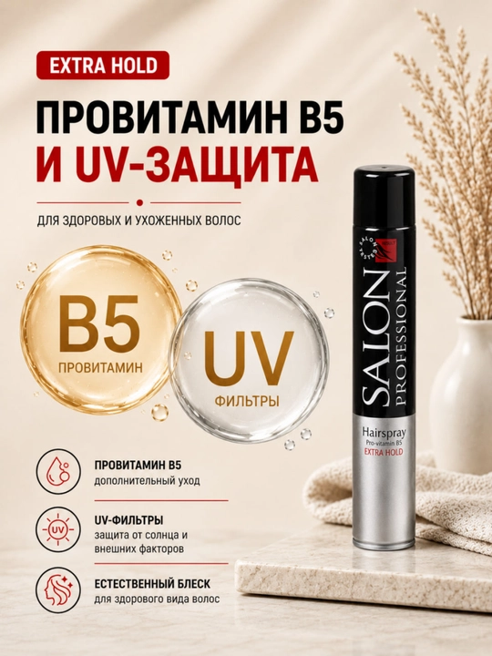 Лак для волос Salon Professional, сильная фиксация, экстра фиксация 625 мл