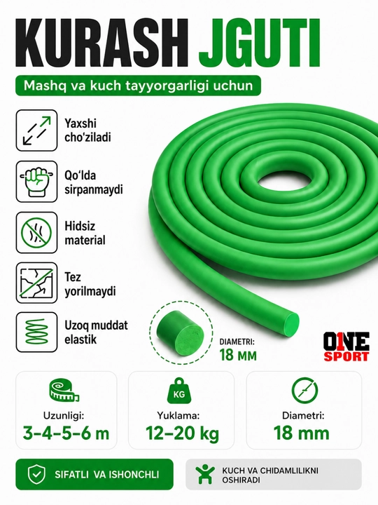 Kurashchi jguti 2 xil: ichi bo‘sh va yaxlit, 18 mm, 10-20 kg