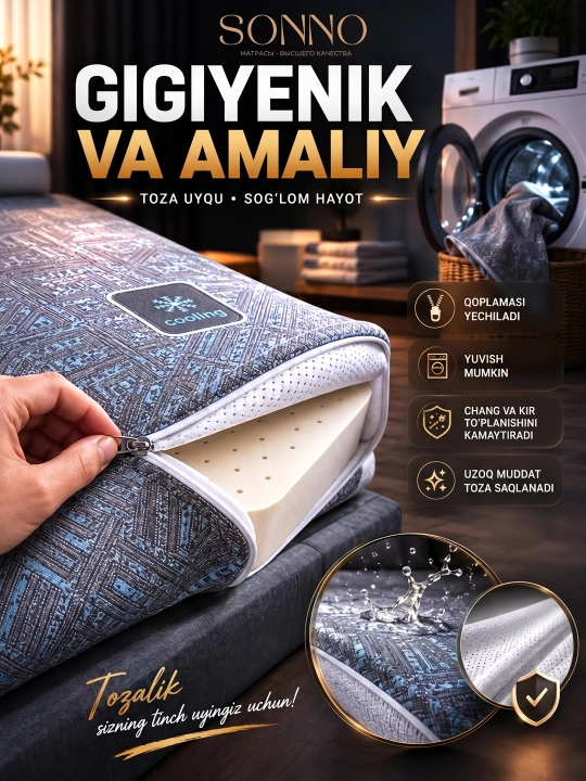 SONNO Cloud Topper — Premium uyqu texnologiyasi uyingizda
