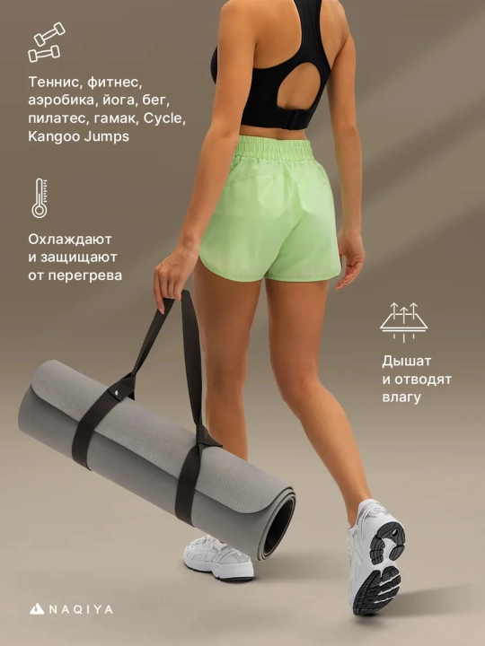 Fitnes, yugurish va mashg‘ulotlar uchun ichki leginsli ayollar 2-si-1-da sport shortilari