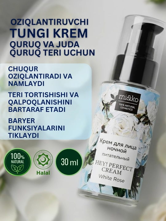 MI&KO kunduzgi va tungi kremi, ajinlarga qarshi, Anti-age, o'ta quruq teri uchun, 30 ml - 