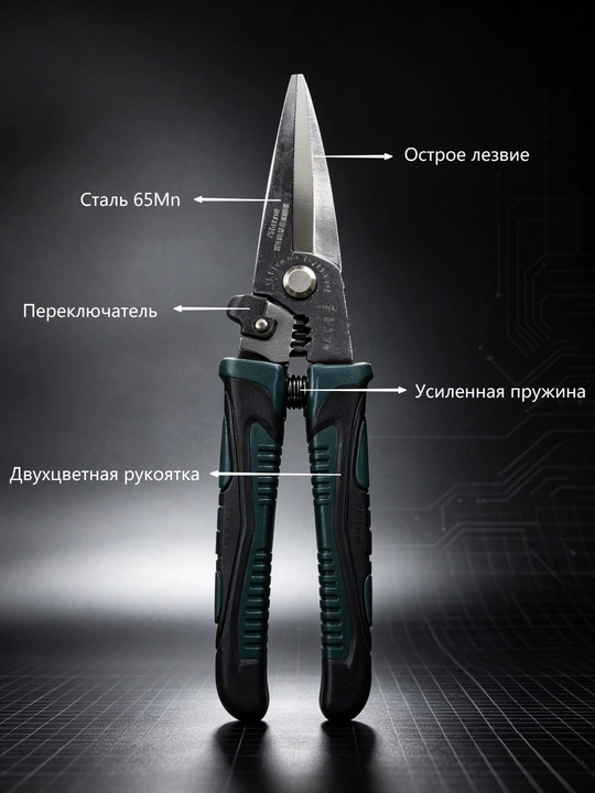 Metall uchun qaychi，To’g’ri metall qaychisi prujinali, tunuka, po’lat va alyuminiy uchun