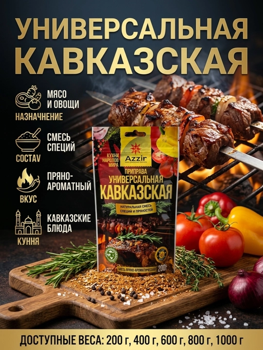 Кавказская универсальная смесь специй 200-1000 г от "АЗЗИР" - 