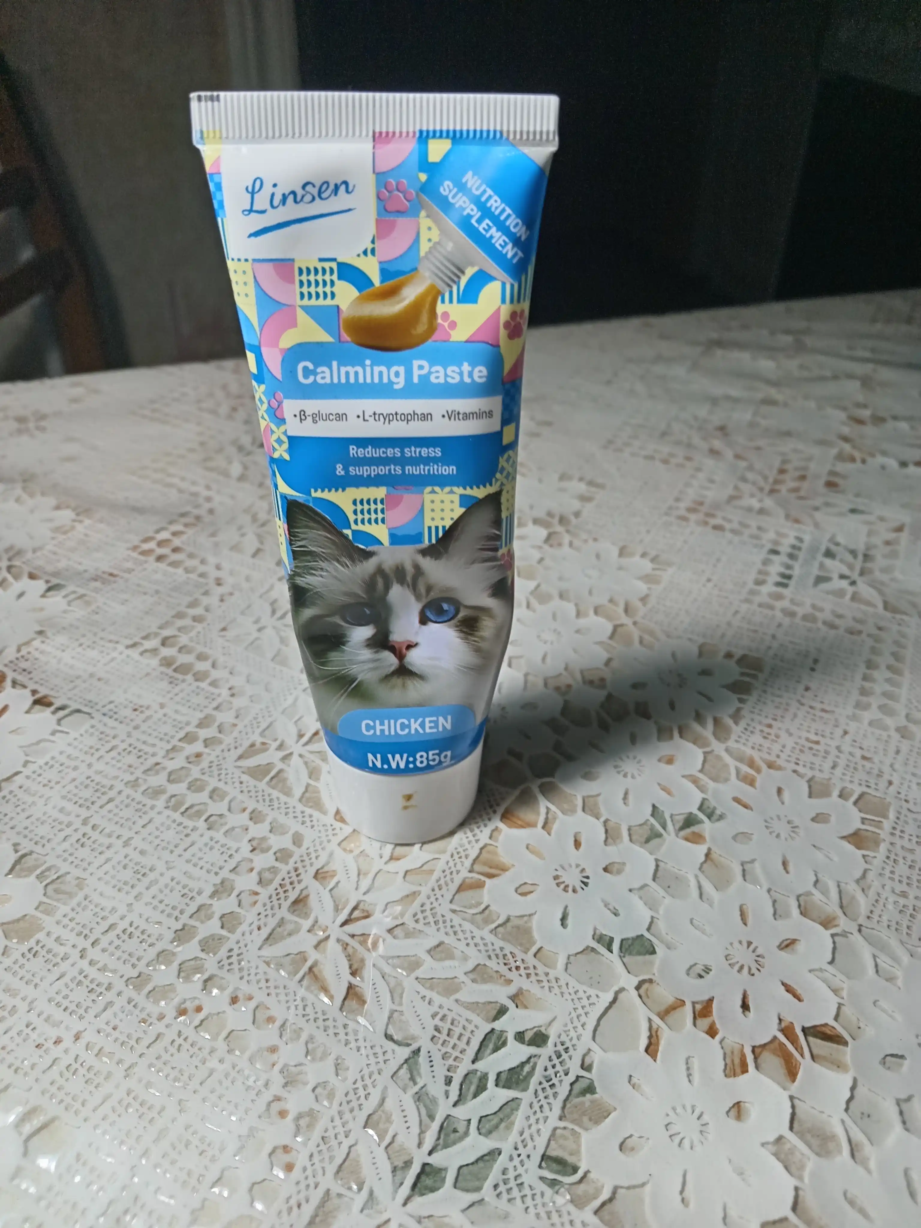 Мальт, паста, для кошек, Linsen, для вывода шерсти, витамин, говядина курица и тунец