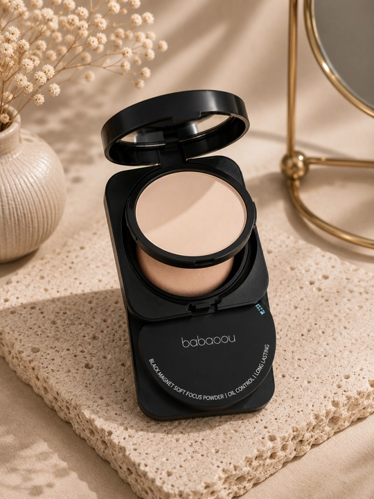 Babaoou Compact Powder, компактная матирующая пудра для лица - 