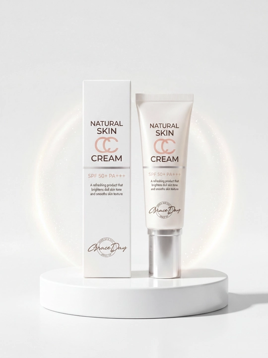 Grace Day 2 ta 1 da teri rangiga moslashuvchi Natural Skin CC Cream va SPF 50+ PA++++ krem