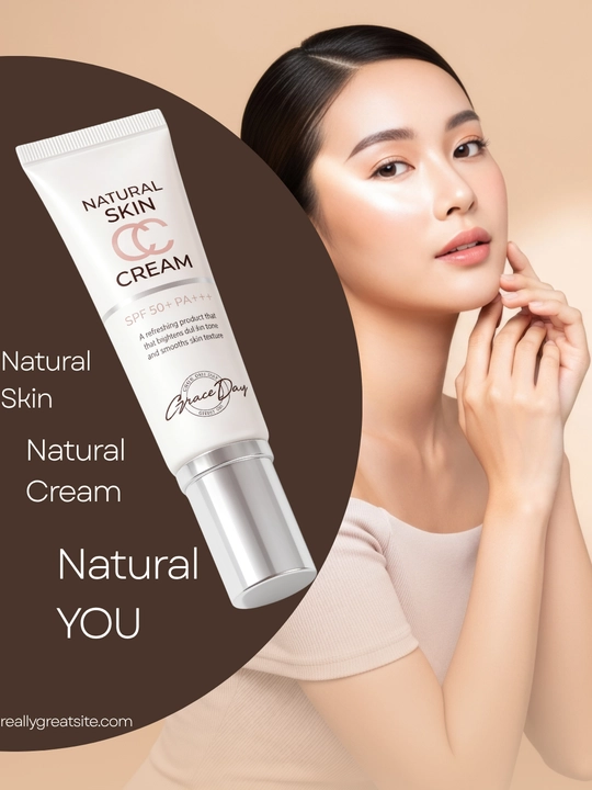 Grace Day 2 ta 1 da teri rangiga moslashuvchi Natural Skin CC Cream va SPF 50+ PA++++ krem