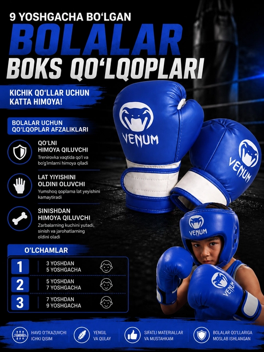 9 yoshgacha bo‘lgan bolalar uchun boks qo‘lqoplari - 