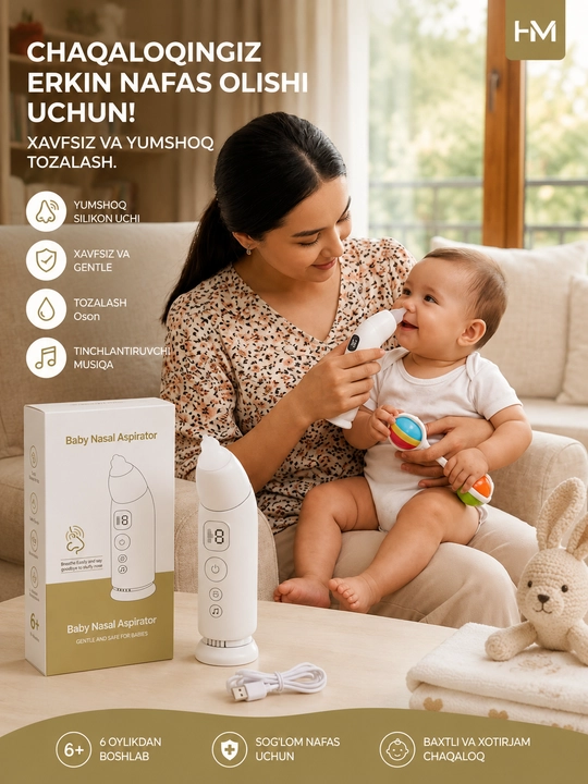 Baby Nasal Aspirator (Электронный детский назальный аспиратор / соплеотсос)