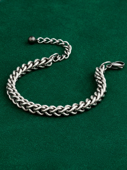 Cuban Link zanglamaydigan po‘latdan erkaklar bilaguzugi