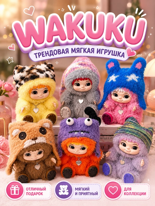 Мягкая игрушка брелок Labubu Wakuku Zootopia blind box сюрприз 15–17 см