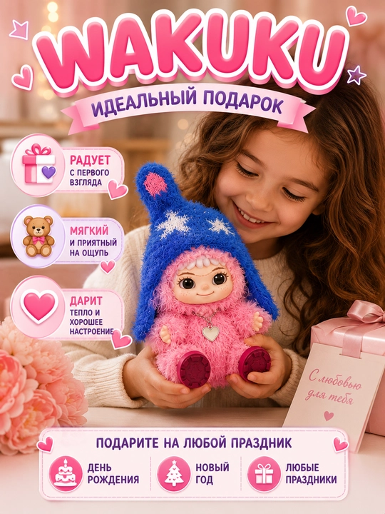 Мягкая игрушка брелок Labubu Wakuku Zootopia blind box сюрприз 15–17 см