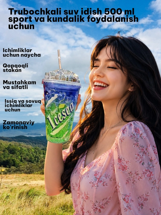 Zamonaviy dizayndagi suv idishi 500 ml – issiq va sovuq ichimliklar uchun - 