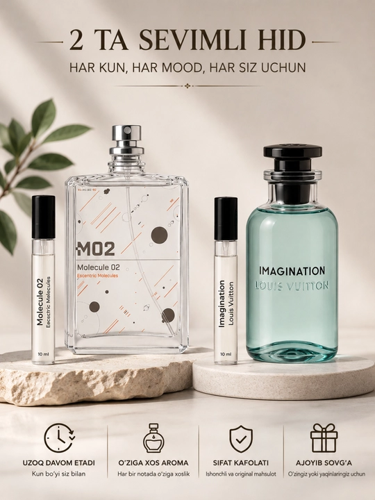 Erkaklar uchun atir to'plami, IMAGINATION, MOLECULE020, 2 tasi 1 da - 