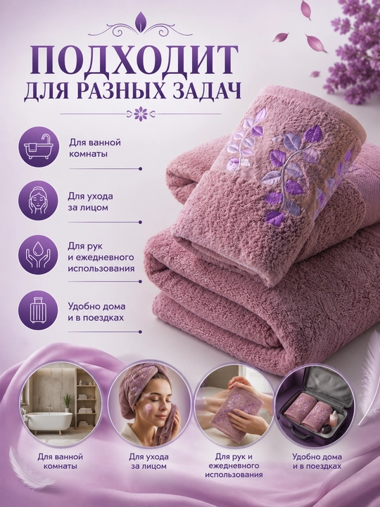 Набор банных, лицевых и ручных полотенец из 100% хлопка