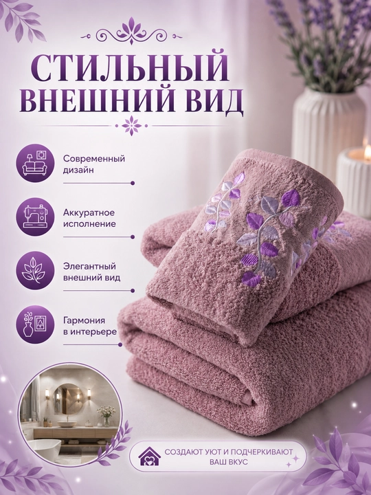 Набор банных, лицевых и ручных полотенец из 100% хлопка
