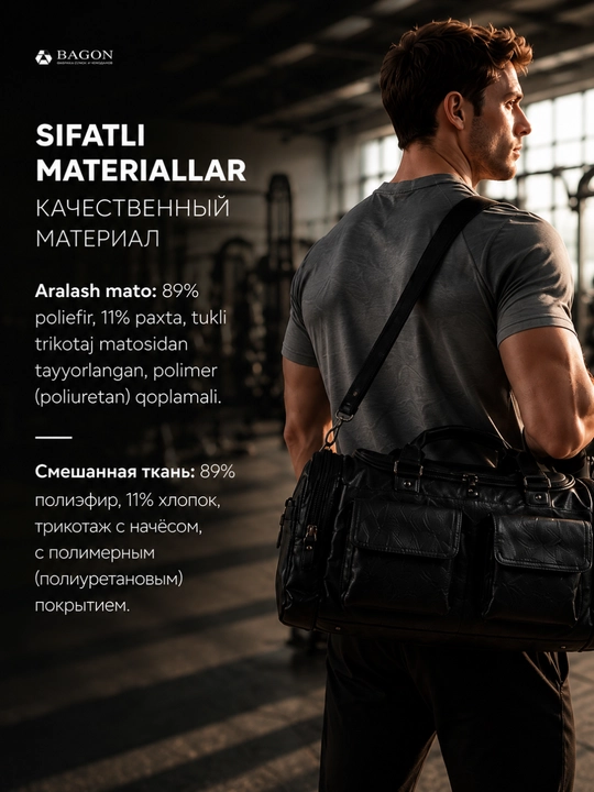 Ko‘p Maqsadli Charm Yo‘l Sumkasi – Sport, Ish, Sayohat va Kundalik Foydalanish Uchun