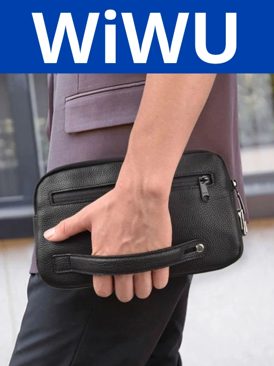 WiWU Alpha Anti-theft Clutch Bag-yuqori sifatli ecocharmdan tayyorlangan barsetka clutch