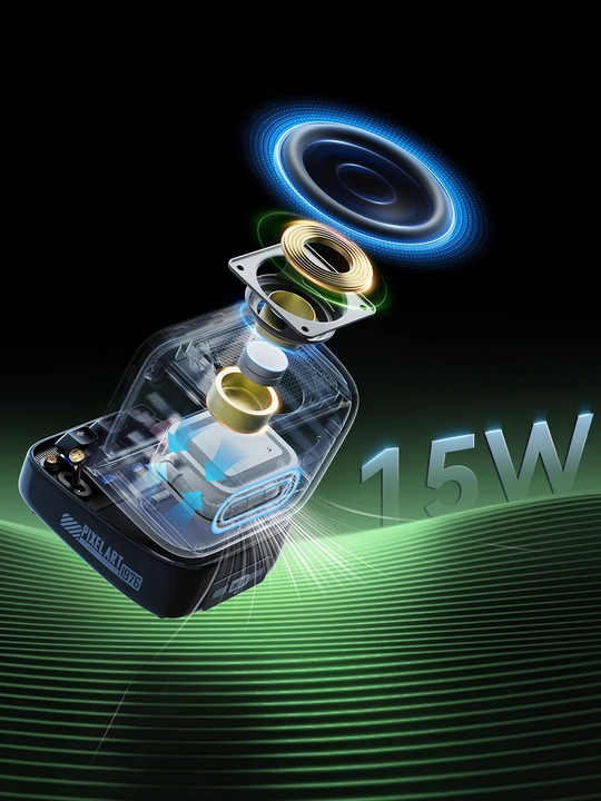 Bluetooth-колонка Divoom Ditoo Pro, 15 Вт, пиксельный экран 16x16, часы и будильник