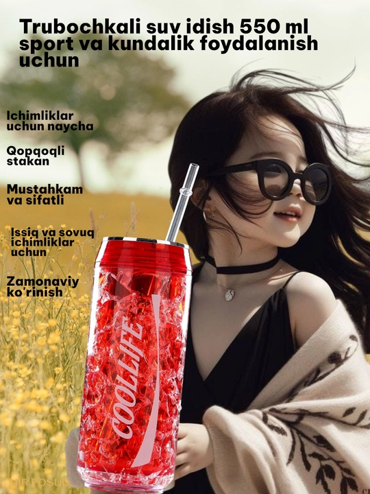 Trubochkali suv idishi 500 ml – sport va kundalik foydalanish uchun - 