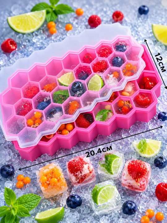 Силиконовая форма для льда с крышкой, 37 ячеек