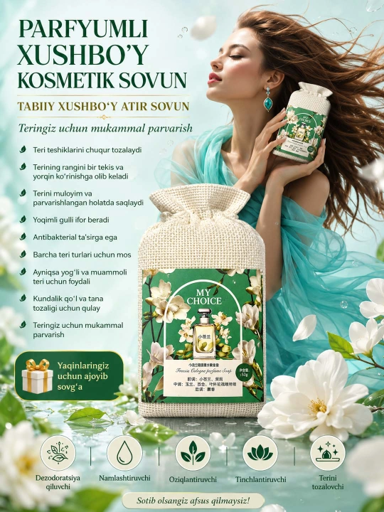 Parfyumli atir Sovun. Tabiiy va xushbo‘y kosmetik 21 xil sovunlar to'plami, 250 gr