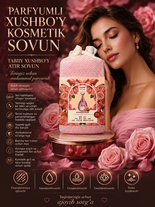 Parfyumli atir Sovun. Tabiiy va xushbo‘y kosmetik 21 xil sovunlar to'plami, 250 gr