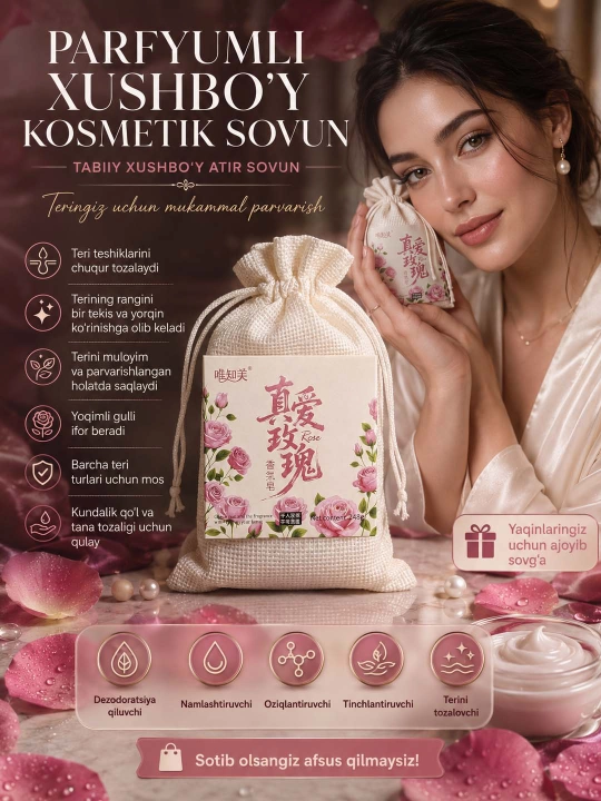 Parfyumli atir Sovun. Tabiiy va xushbo‘y kosmetik 21 xil sovunlar to'plami, 250 gr