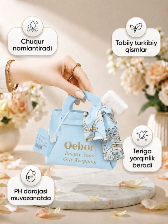 Yuz va tana uchun yuqori sifatli kosmetik sovun, chuqur namlovchi va oziqlantiruvchi - 