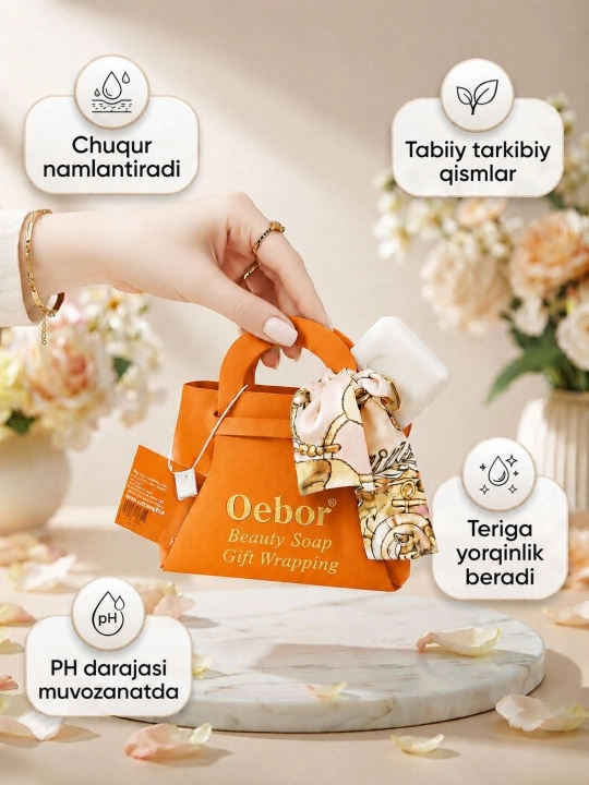 Yuz va tana uchun yuqori sifatli kosmetik sovun, chuqur namlovchi va oziqlantiruvchi - 