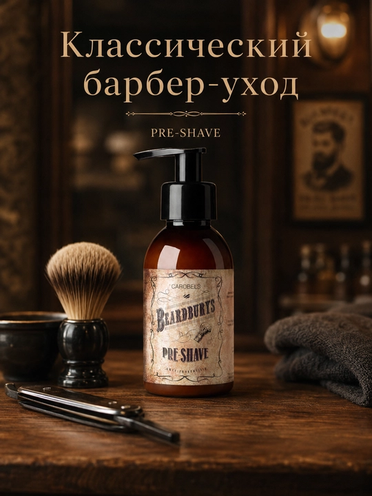 Лосьон до бритья Carobels Beardburys Pre-Shave, для подготовки кожи, с дозатором