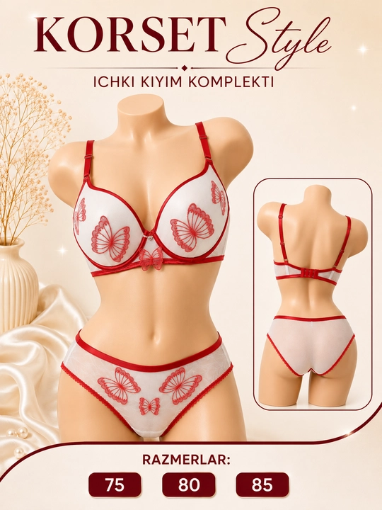 Ayollar ichki kiyim komplekti, ayollar byustgalteri, ichki kiyim to‘plami - 