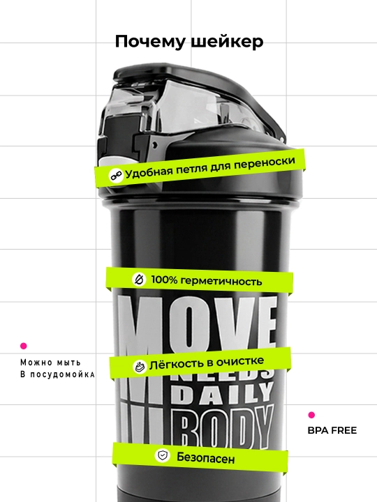 Sheyker, shaker suv shisha, sport idish, geyner, oqsil, protein, 600 ml, uniseks