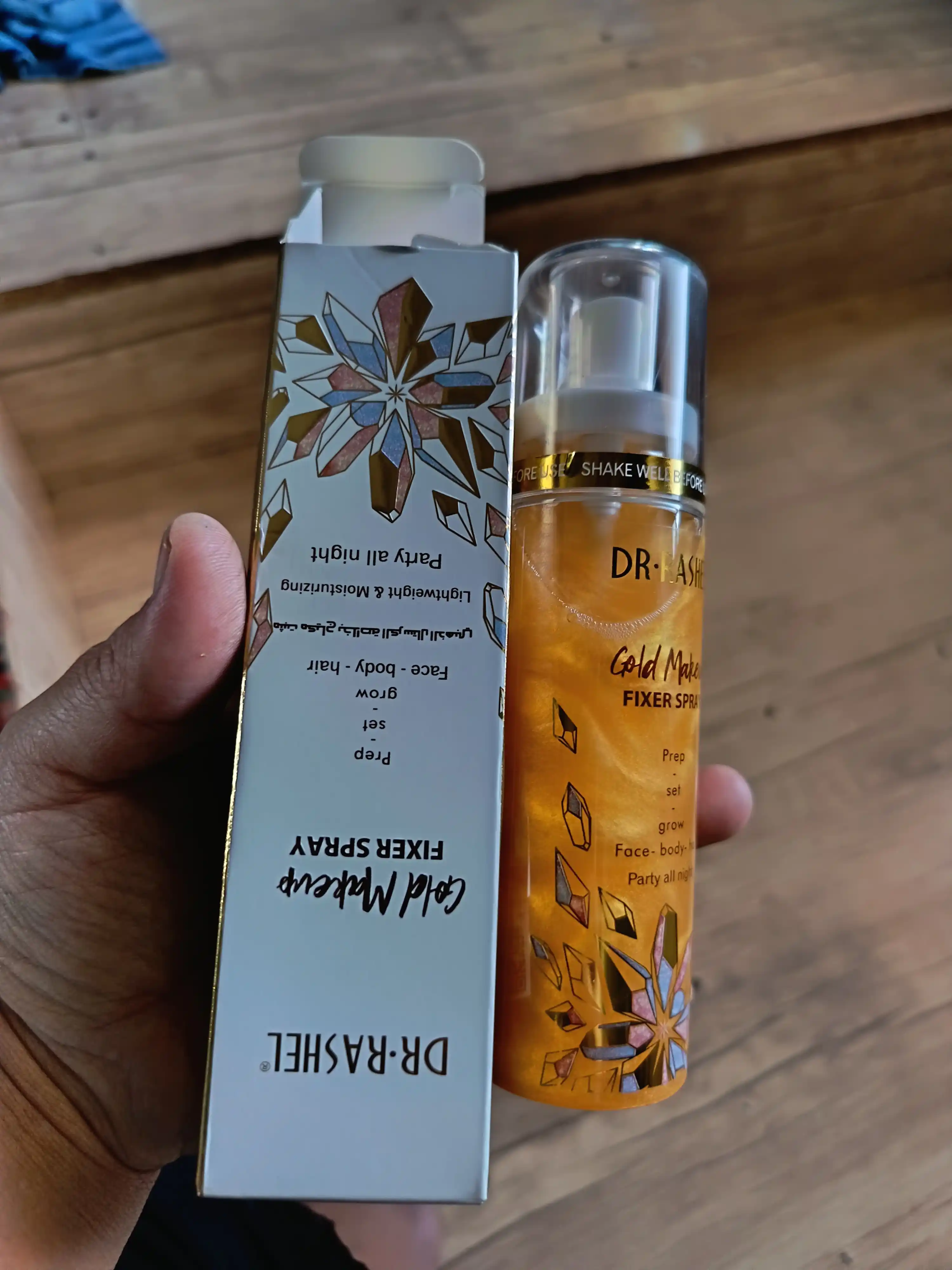 Yuz makiyaj uchun, namlovchi fiksator sprey, Dr.Rashel Gold va Pink, 100 ml