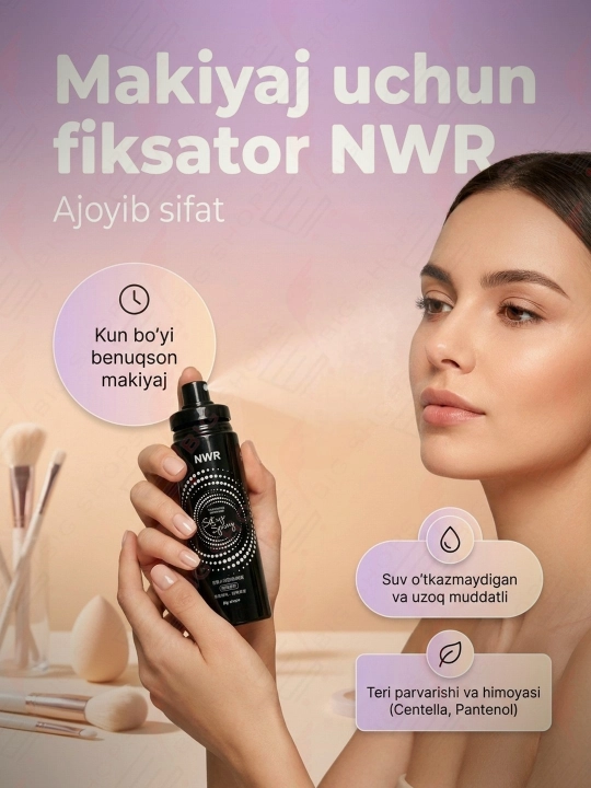 Makiyaj fiksatori - NWR matlashtiruvchi mustahkamlovchi yuz uchun, 100 ml - 