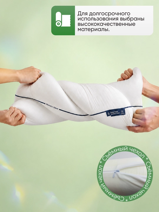 To‘plamda 1-2 ta ortopedik yostiq, Memory Foam 65x40 sm o‘lchamdagi anatomik uyqu yostig‘i