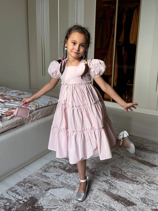 Платье для девочки, с декоративным бантиком на спине, стильное, Nurkid