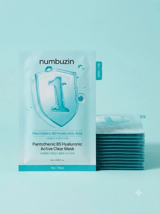 Numbuzin No.1 Pantothenic B5 Hyaluronic Mask, 10 шт, увлажняющая маска