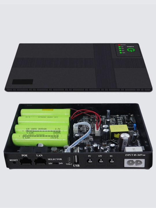 Mini UPS 8800 mA soat, 5V/9V/12V/PoE 24V router, modem, ONU va kamera uchun