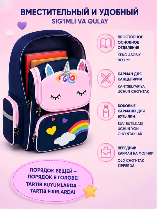 Рюкзак школьный для девочки