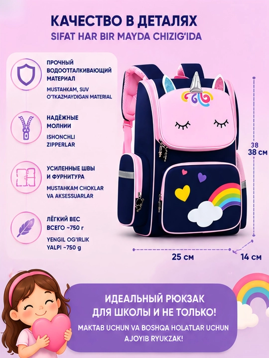Рюкзак школьный для девочки
