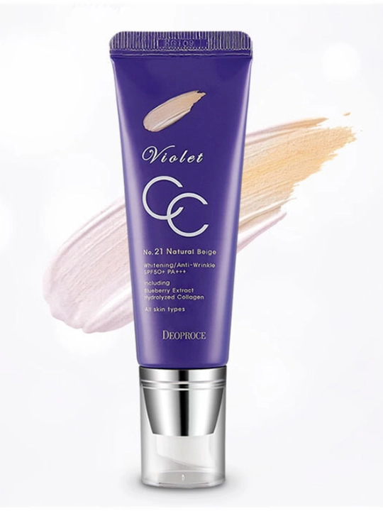 Крем для лица Deoprocе Violet CC Cream, SPF 50+ Pa+++, тон 13, 21, 50 мл - 