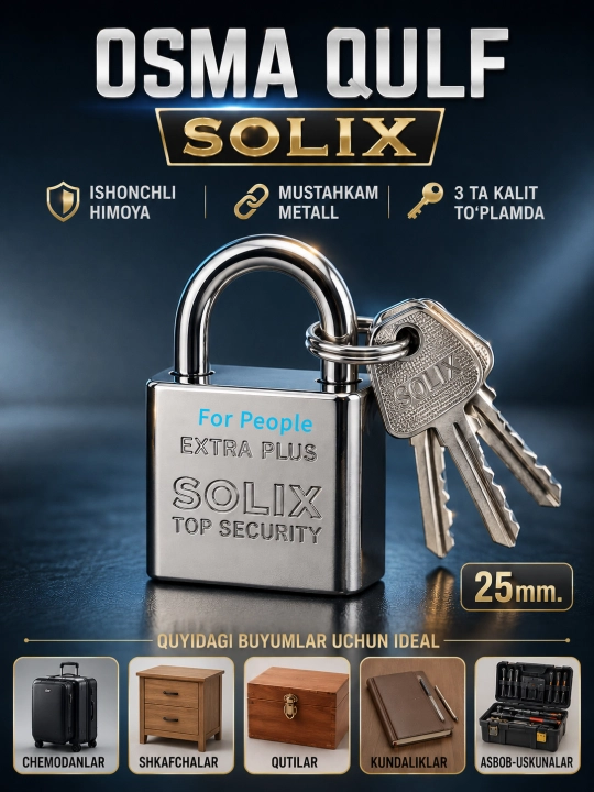 Замки металлические Solix, цветные, для чемоданов, почтовых ящиков, шкафов, 25 мм