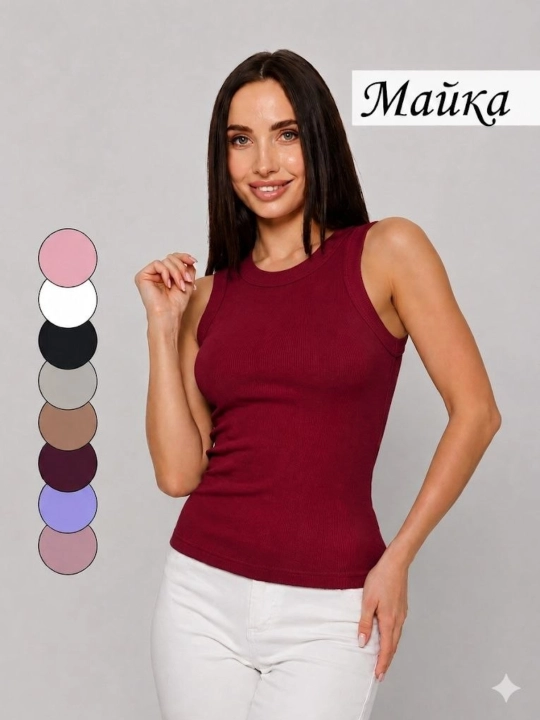 Ayollar uchun paxtadan asosiy Mayka - 