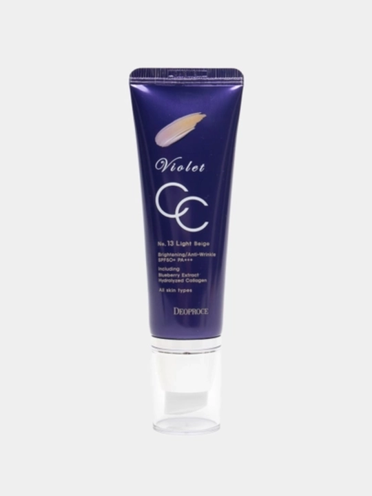 Крем для лица Deoprocе Violet CC Cream, SPF 50+Pa+++, тон 13, 21, 50 мл