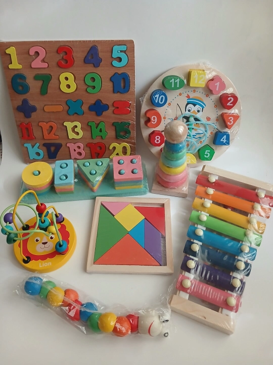 Набор развивающих деревянных игрушек Монтессори, 8 в 1