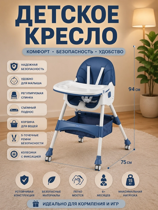 Baland va qulay bolalar kreslosi - 