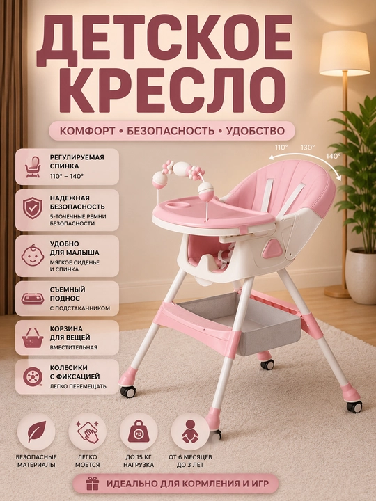 Высокое и удобное детское кресло - 