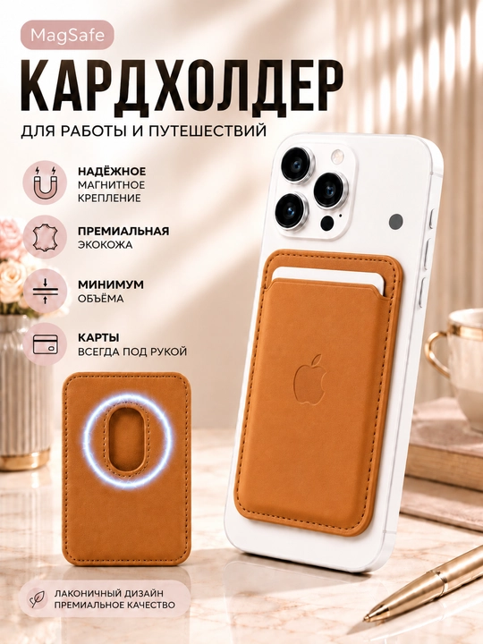 IPhone uchun MagSafe kartxolder, magnitli karta ushlagich - 