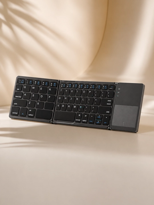 B033 buklanadigansimsizBluetooth klaviaturaTouchpad bilan, telefon, planshet va noutbuk